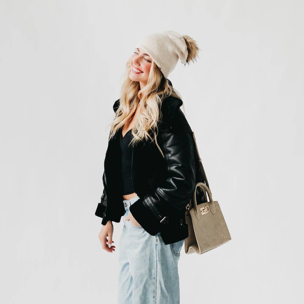 Pretty Simple - Wholesale Beanie - Women's - Fine Knit Fur Pom Slouchy Beanie Wholesale10