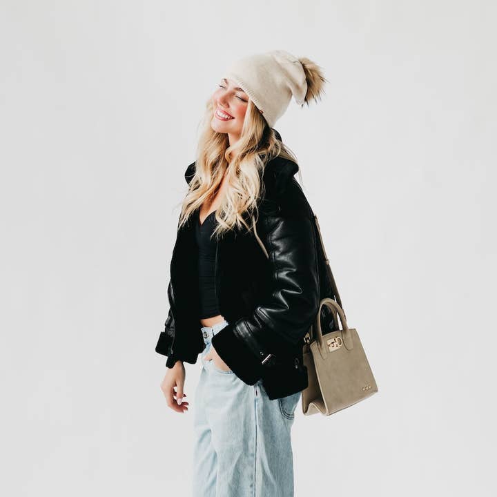 Pretty Simple - Wholesale Beanie - Women's - Fine Knit Fur Pom Slouchy Beanie Wholesale7