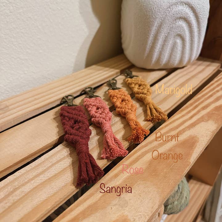 Birch + Being - Wholesale Keychain - Women's - Macrame Fiber Keychain | Boho Accessory