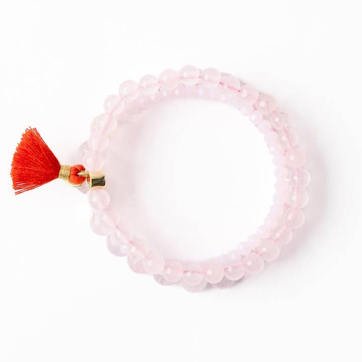 INK + ALLOY - Wholesale Jewelry Set - Addison Set Of 3 Stretch Bracelets Glass And Crystal With Bag Pale Pink