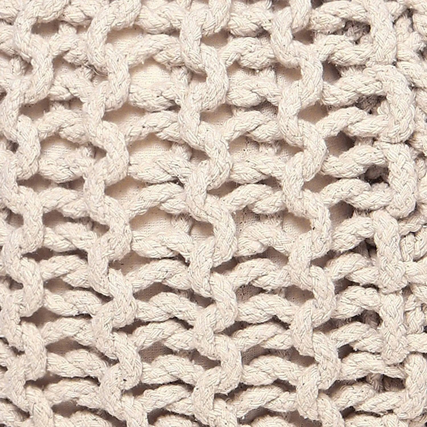 REDEARTH Round Pouf (19.5" x 19.5" x 14") - Ivory for wholesale on Faire5