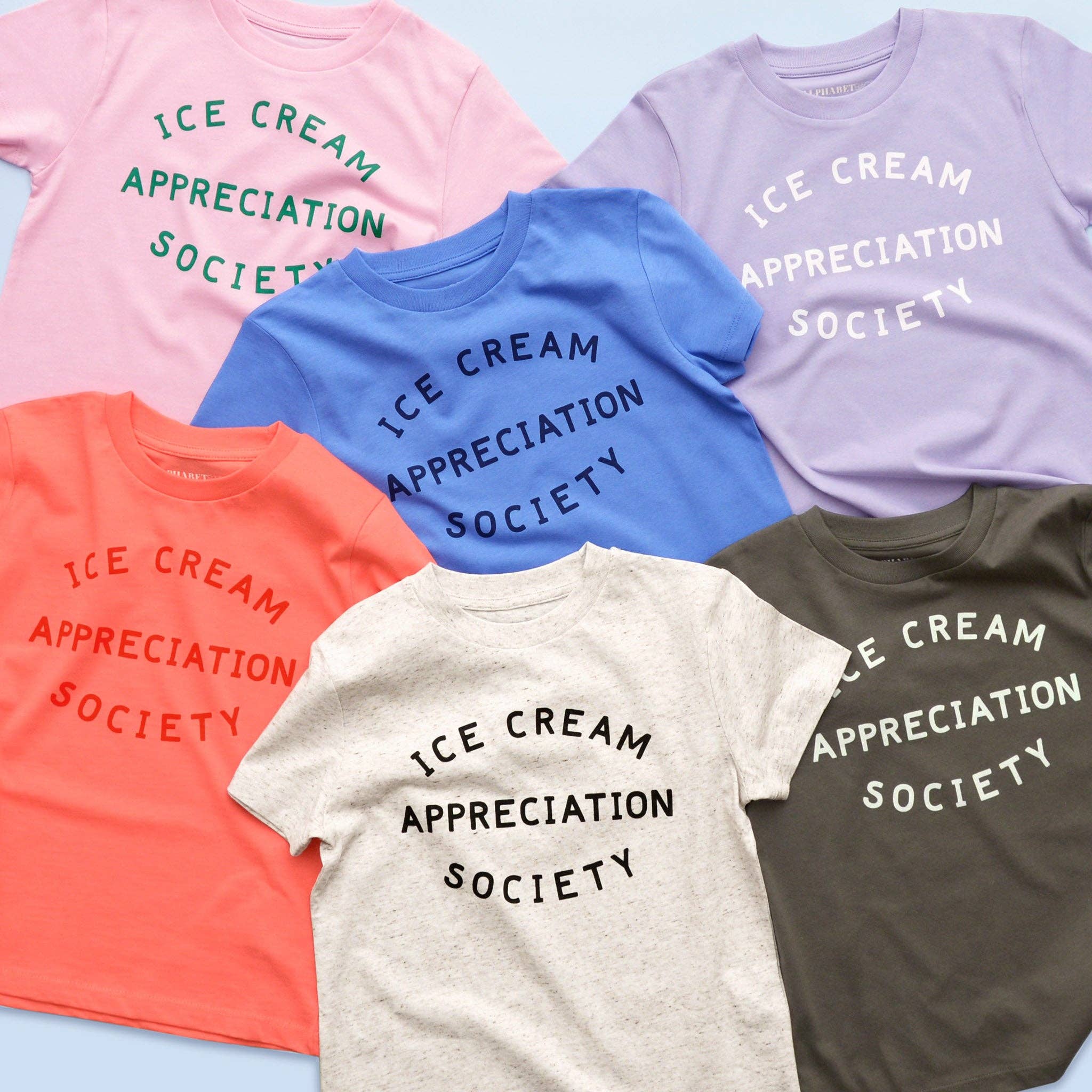 Alphabet Bags - Wholesale Screen Printed T-Shirt - Kids - Ice Cream Appreciation Society - Kid's T-shirt - Blue4