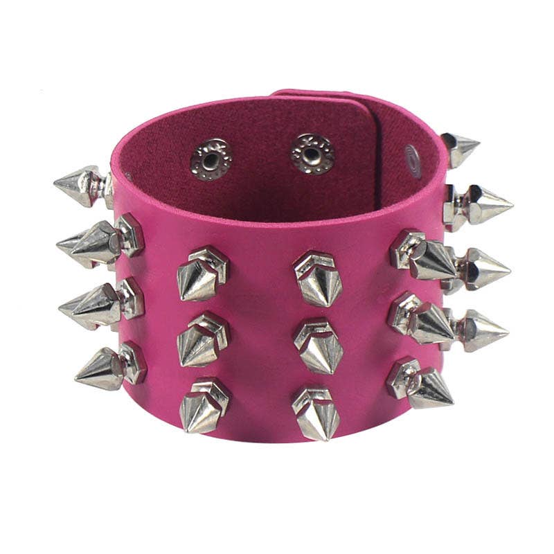 SALINA TRADING INC - Wholesale Bangle Bracelet - Gothic Punk Stud PU Bracelet1