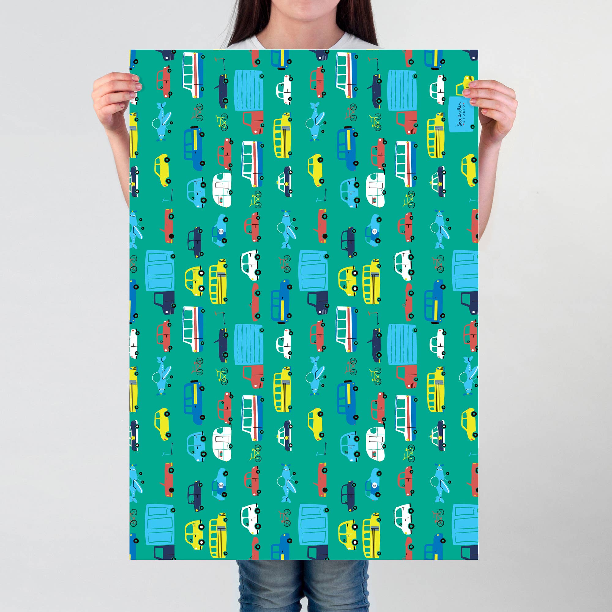 Sea Urchin Studio – wholesale Flat wrap – Gift Wrap | Cars & Trucks1