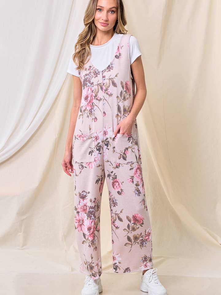 LMJ5564-Its my time to shine floral print romper for wholesale by lovely melody