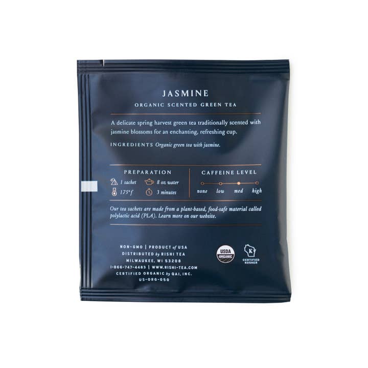 Rishi Tea & Botanicals - Wholesale Tea Bags - Jasmine Organic Green Tea Sachets (Foodservice)1