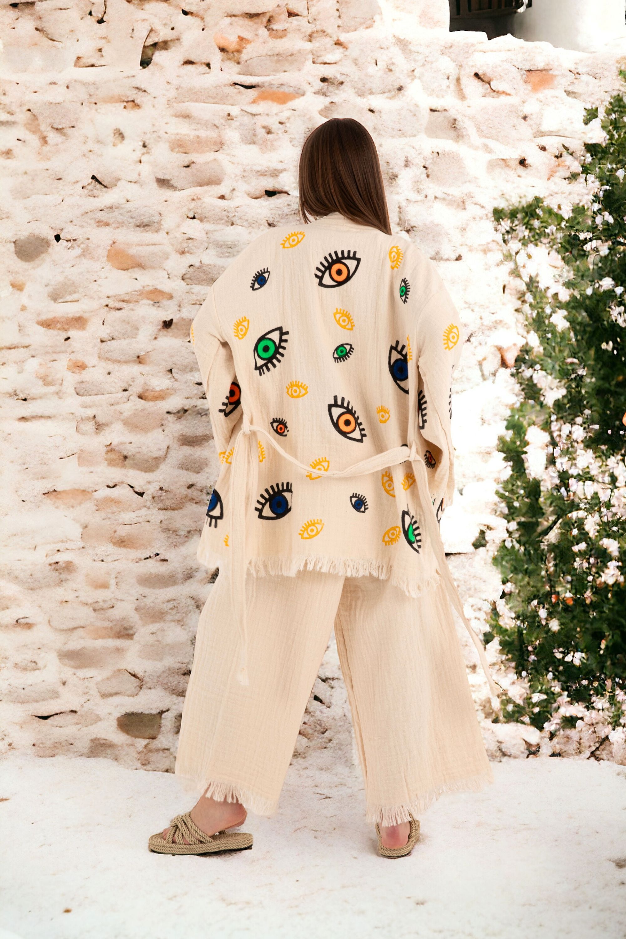 Meraki Beach – wholesale Top & pants set (NOT Loungewear) – Women's – AZRA Kimono & Pant Set in Natural1