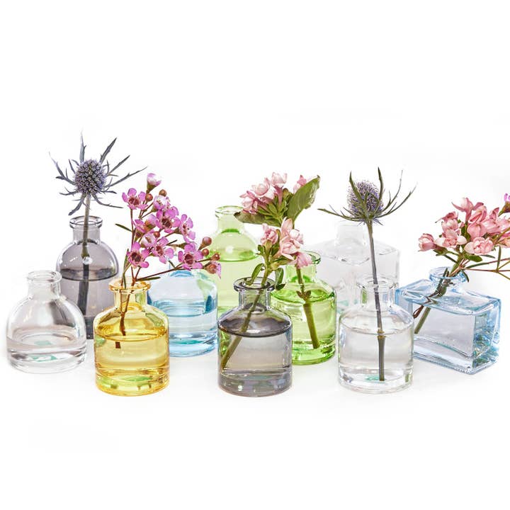 Chive UK - Wholesale Vase - Loft Colorful Transparent Bud Vase Set Oval, Round, Square6