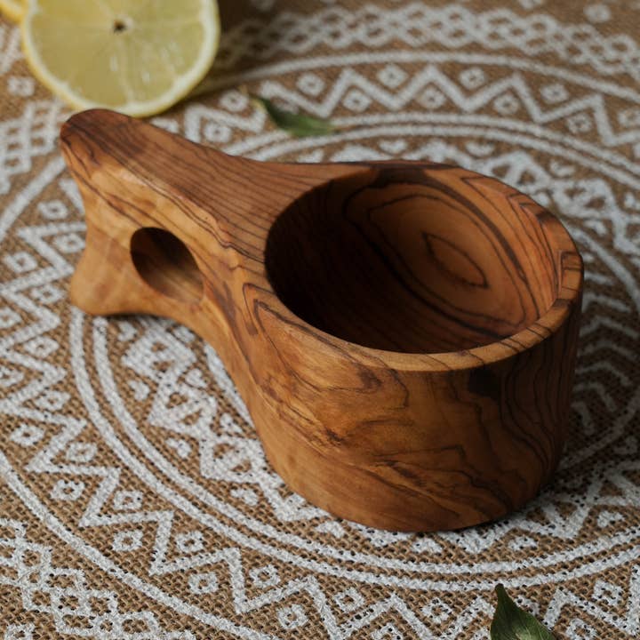 Handcrafted Olivewood - Wholesale Drinking Glass/Cup - KUKSA CUP0