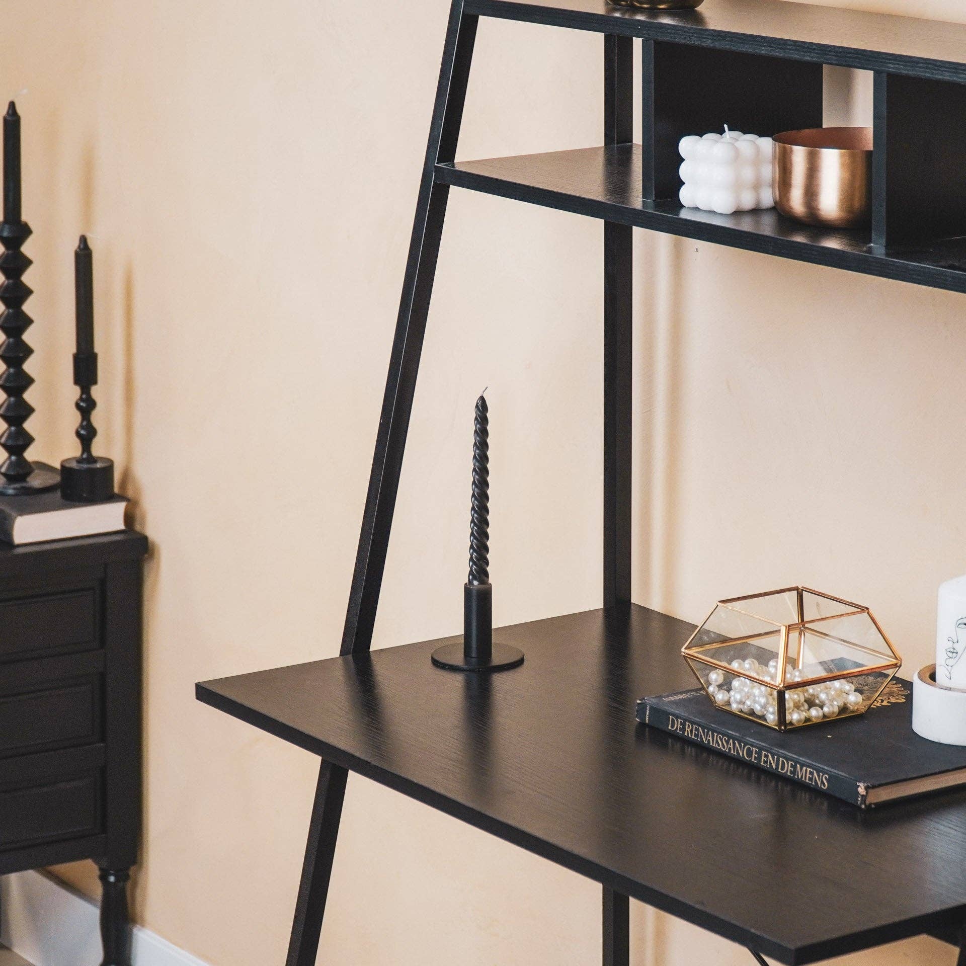 Housevitamin bv - Wholesale Candle Holder - Candleholder - Basic - Metal - Black - 8x8x6,5cm2