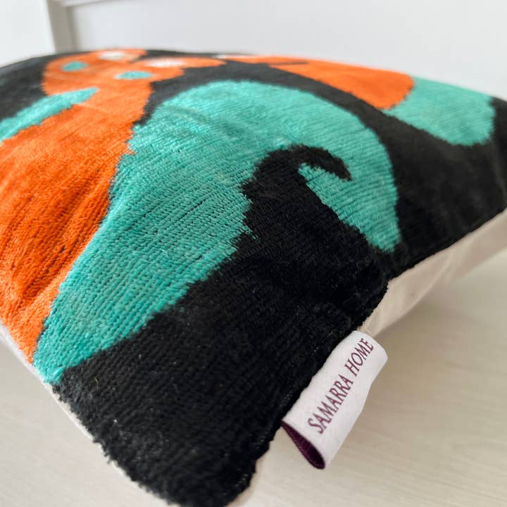 Samarra Home - Wholesale Throw Pillow Cover - Squirrel Pillow Cover, Animal Ikat Velvet Pillow