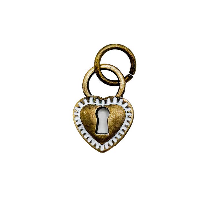 Gleeful Peacock - Wholesale Individual Charm/Pendant - Heart Lock Charm (available with bracelet or necklace)4