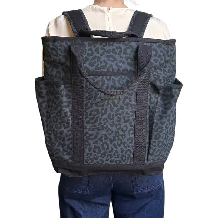 Leopard print backpack - blue for wholesale by Sixton London