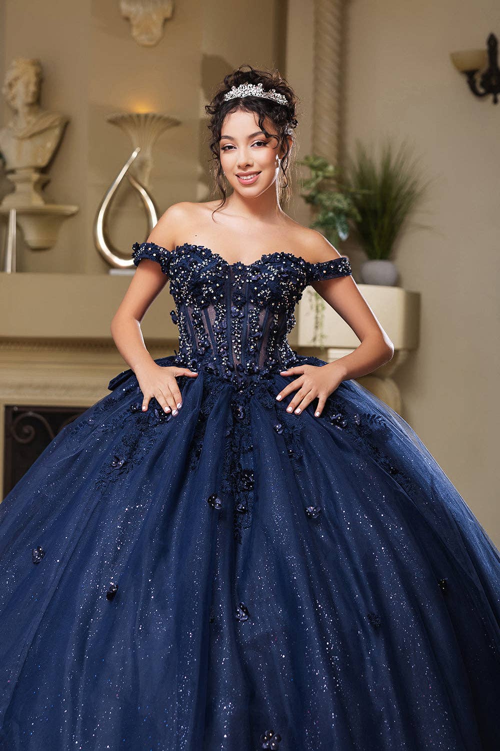 LA Merchandise - Wholesale Gown - Women's - Sweet 16 Dress Sequin 3D Floral Ball Dance Gown By LA2781
