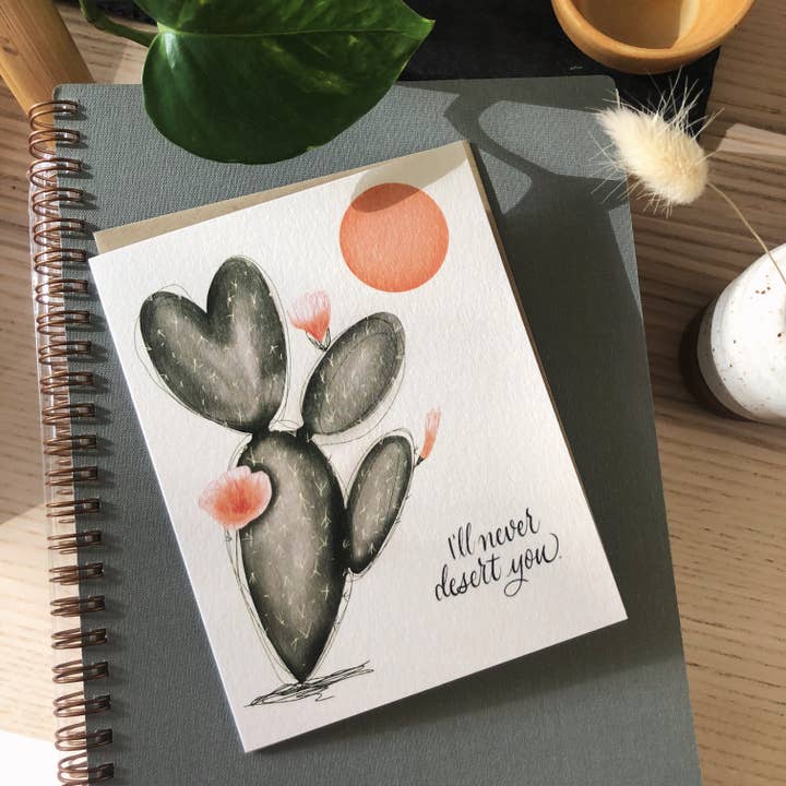 I'll Never Desert You Greeting Card for wholesale by Traveling Calligrapher