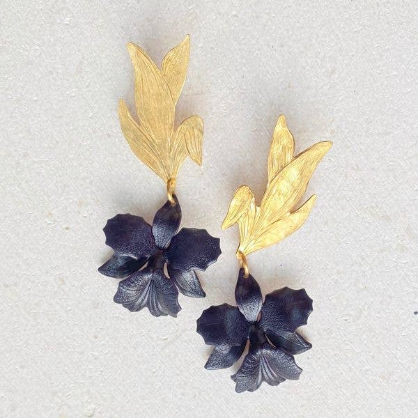 Kalea Orchid Earrings for wholesale by We Dream in Colour