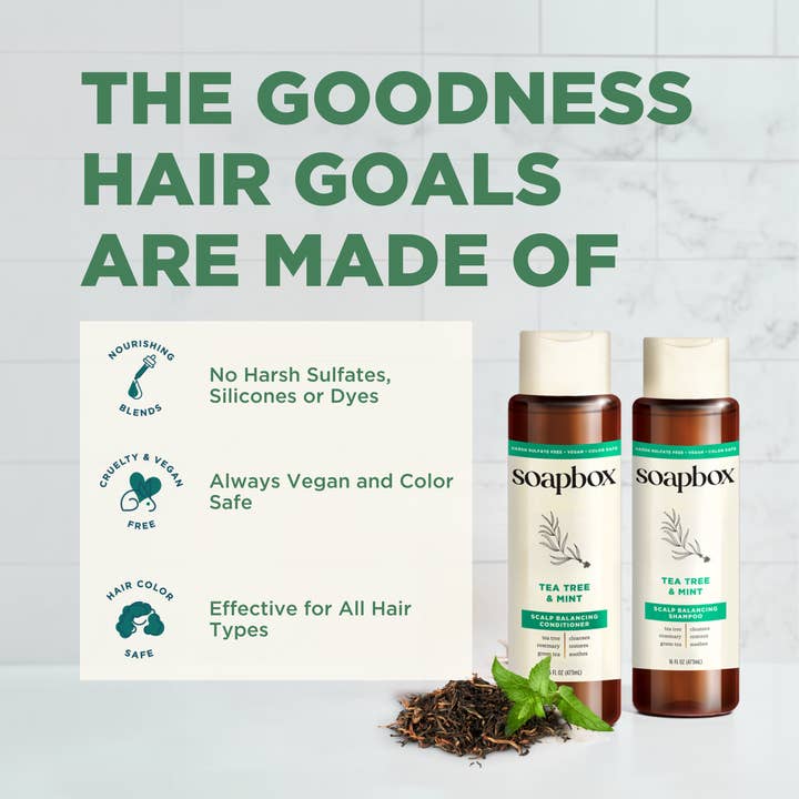 soapbox - Wholesale Hair Shampoo - Tea Tree & Mint Scalp Balancing Shampoo