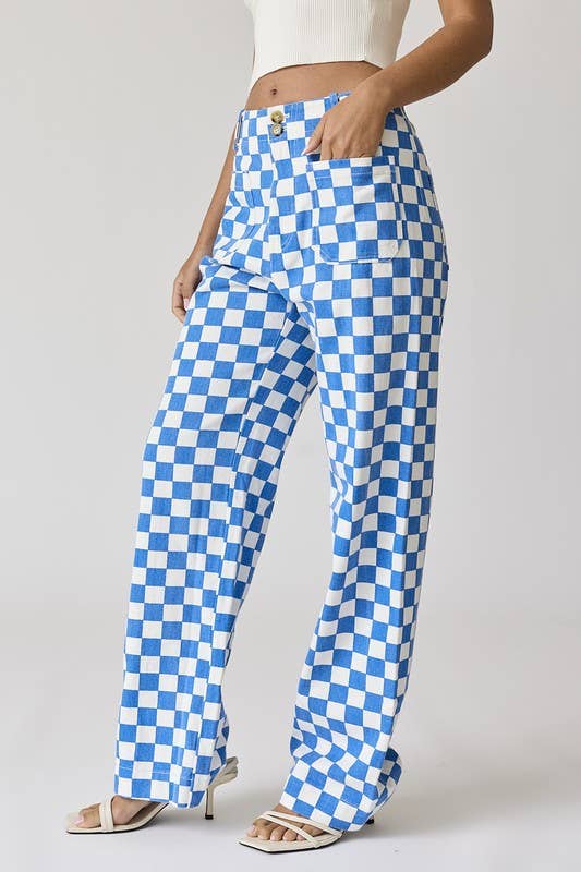 Papermoon - Wholesale Pants - Women's - PP16140-4 - Demi Checkered Bottoms w Elastic Band2