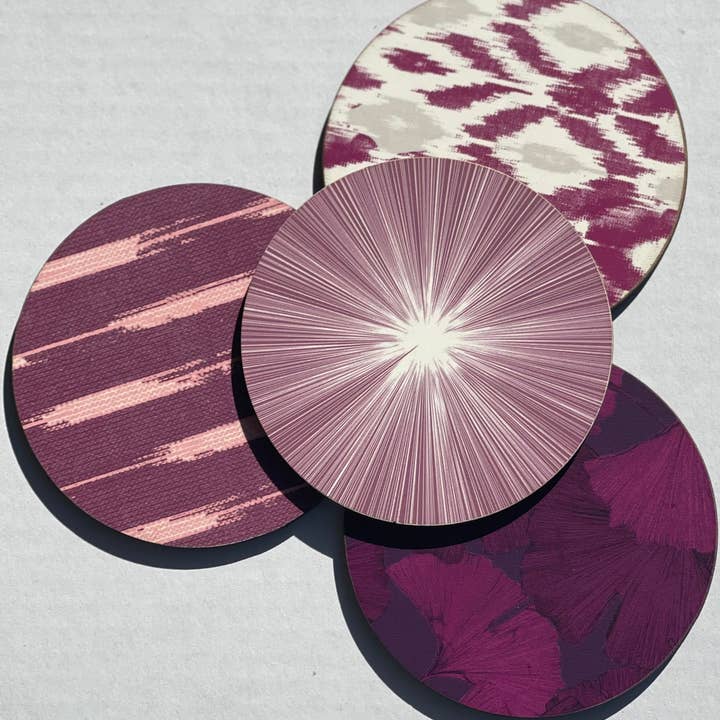 Set of Coasters x4, Mulberry for wholesale by Tisch New York