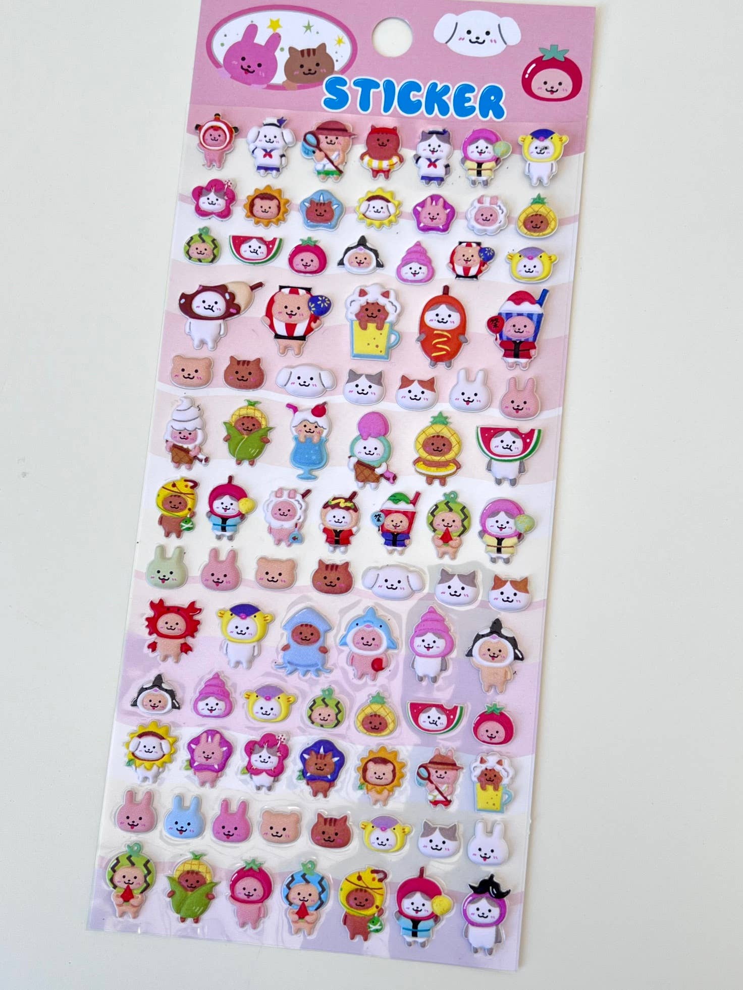 BCmini - Wholesale Sticker - 11024 Tiny Animal Puffy Assorted Stickers-1218