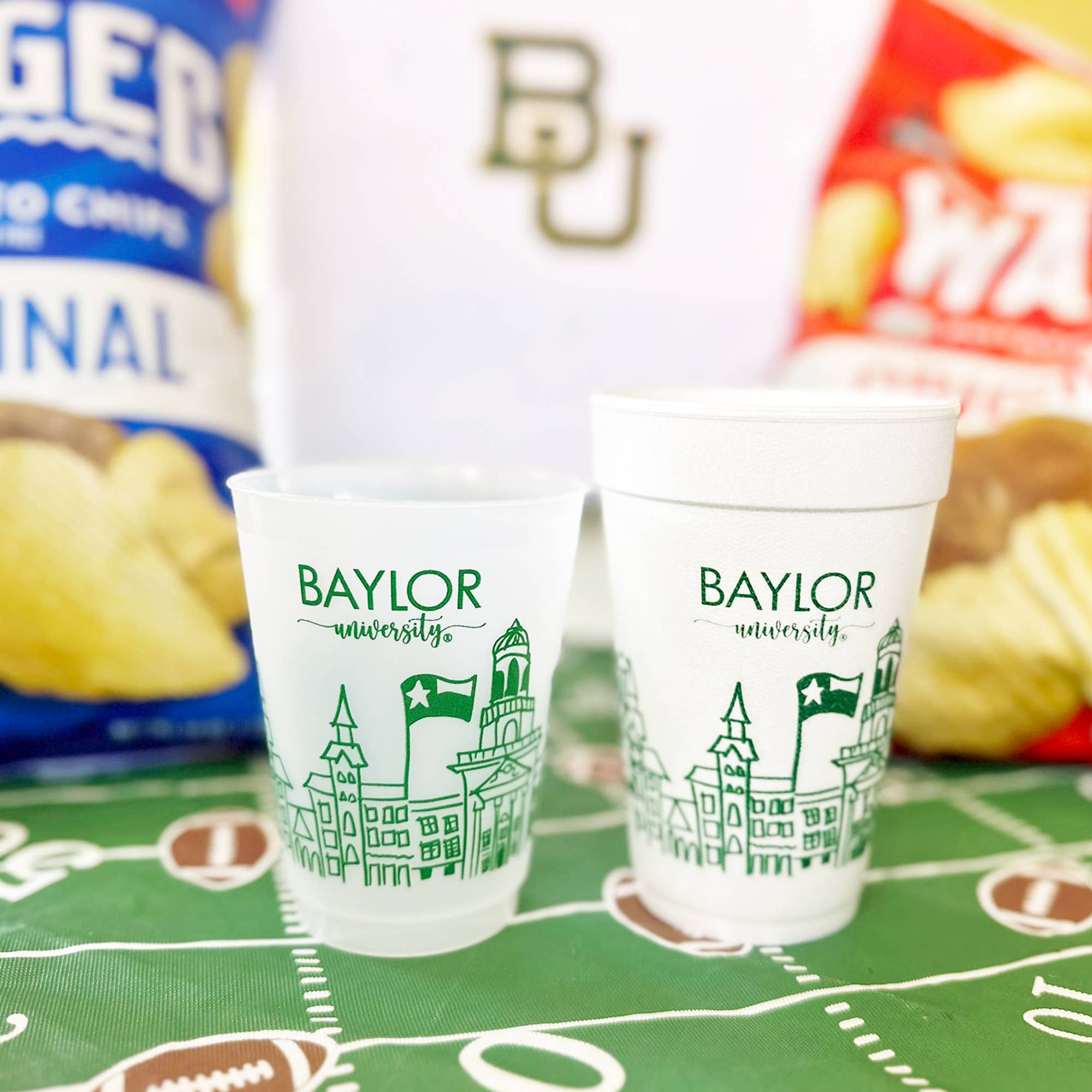 Two Funny Girls - Vente Gobelets jetables - Lot de 10 gobelets incassables {Baylor University Skyline-Waco}2