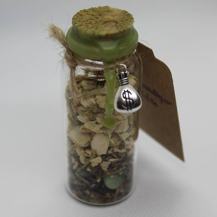 Money Wealth Spell Jar Witch Witchy Witchcraft Wicca Wiccan Pagan Metaphysical for wholesale by Witchcrafted in MI