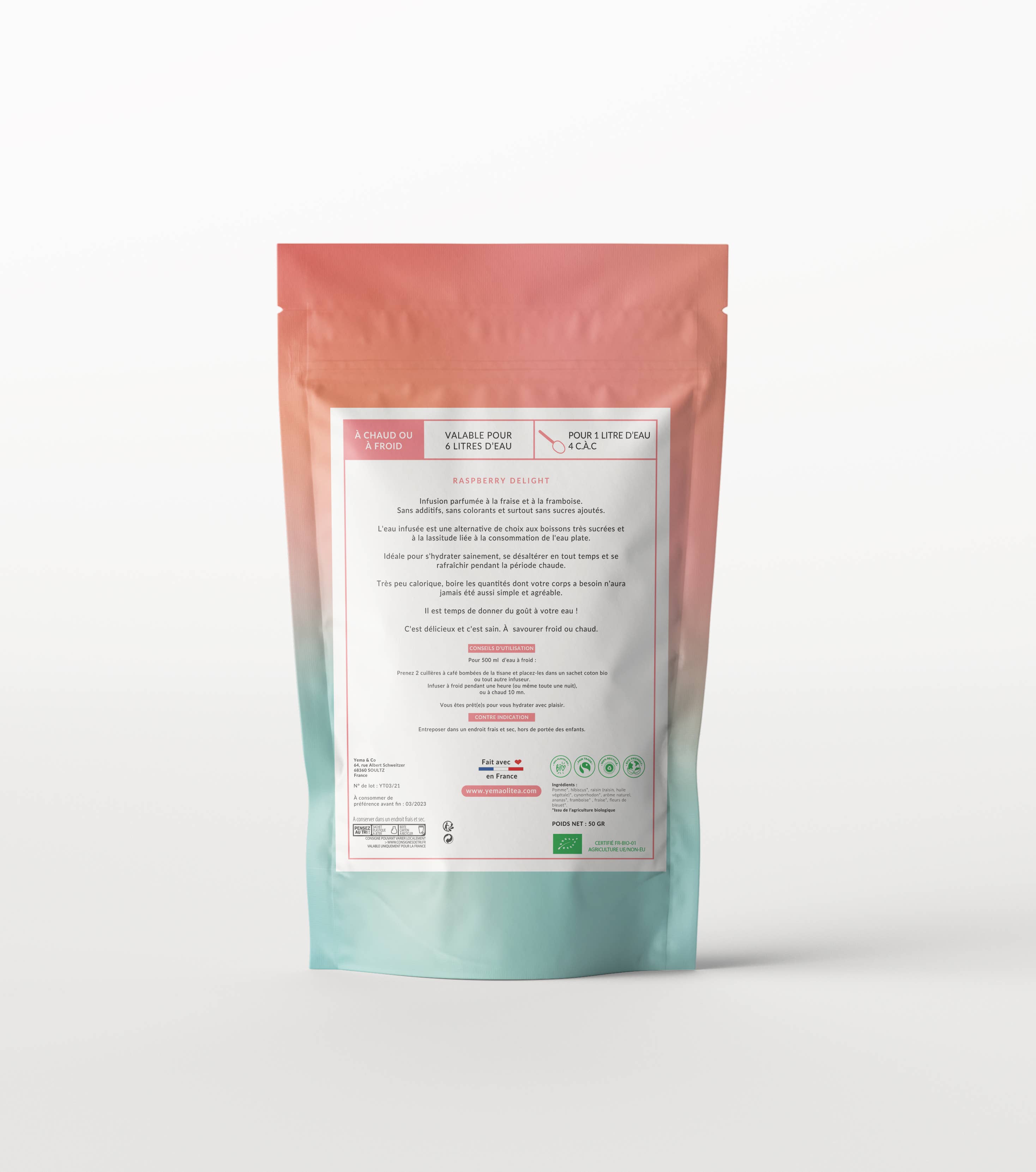 Yemaoli Tea - Wholesale Flavored/Infused Water (Non-Carbonated) - FUZE' IN WATER - RASPBERRY DELIGHT (Flavored Water)3