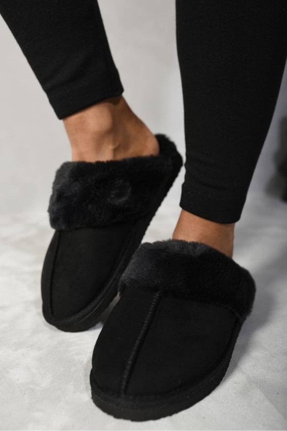 No Doubt Shoes - Wholesale Slippers - Women's - COZY SUEDE MULE FLUFFY SLIPPERS7