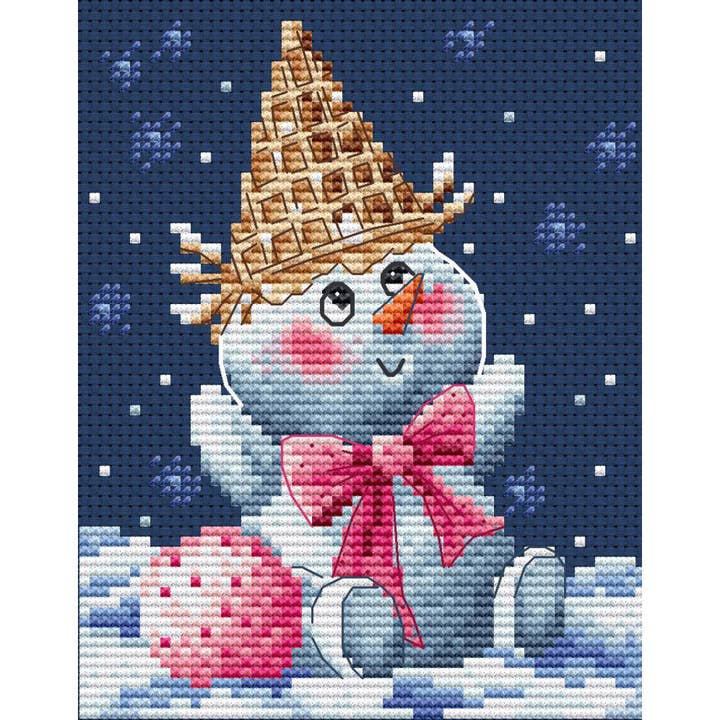 Cross Stitch Kit Counted Snowman Ice Cream BC8129 for wholesale by RTO&Collection D'Art (RTO Baltic OU)