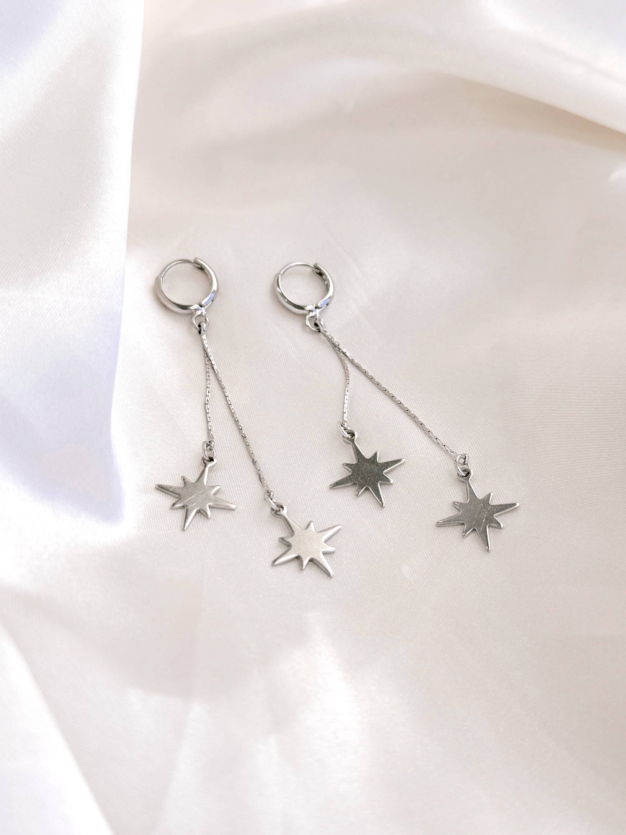 Golden Hour Designs - Wholesale Dangle Earrings - Staggered Star Drops - Hypoallergenic, Celestial, Trendy0