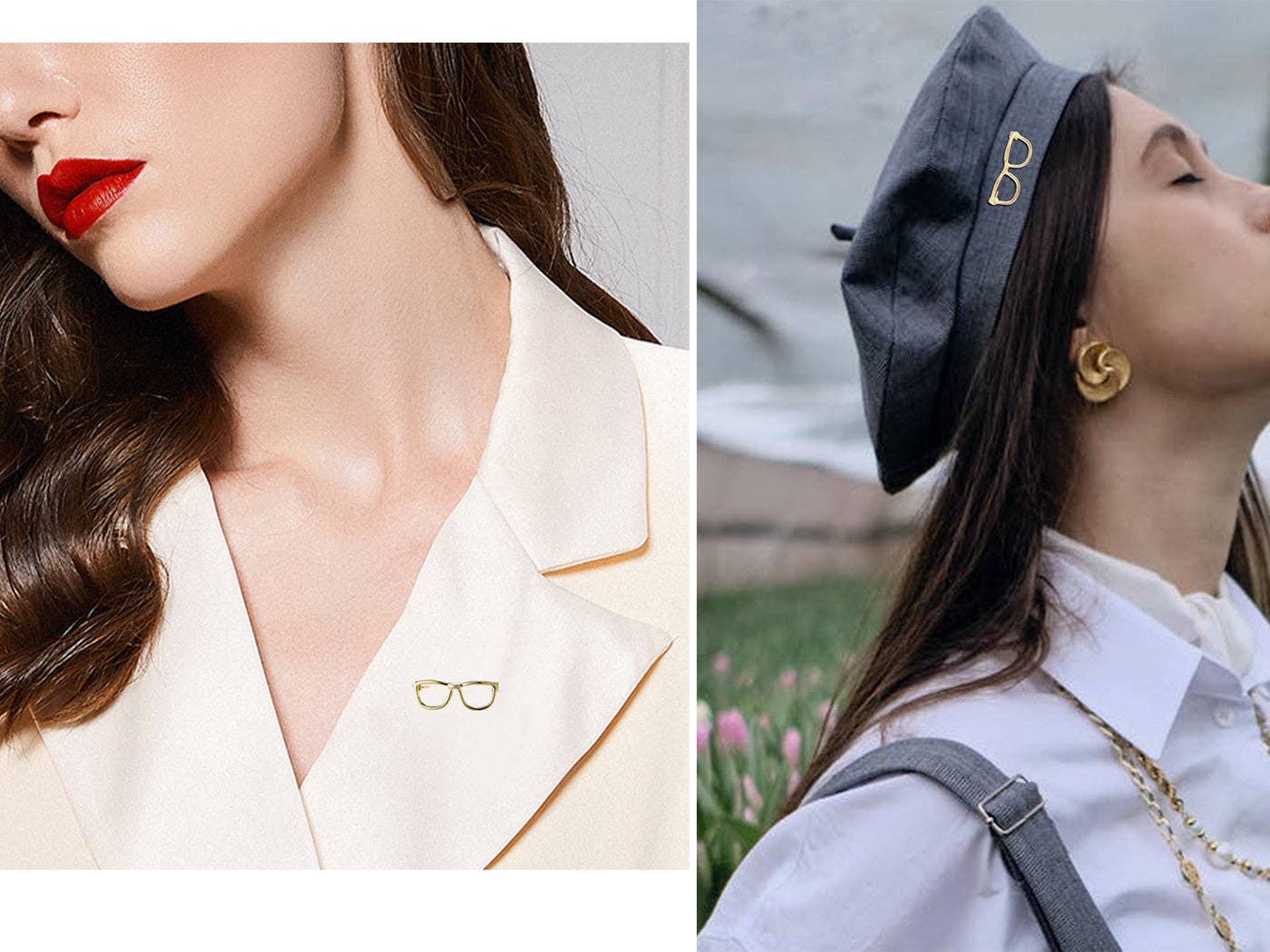 AK Brand - Vente Broches - Broche en forme de lunettes de nerdy rectangle de couleur argent13