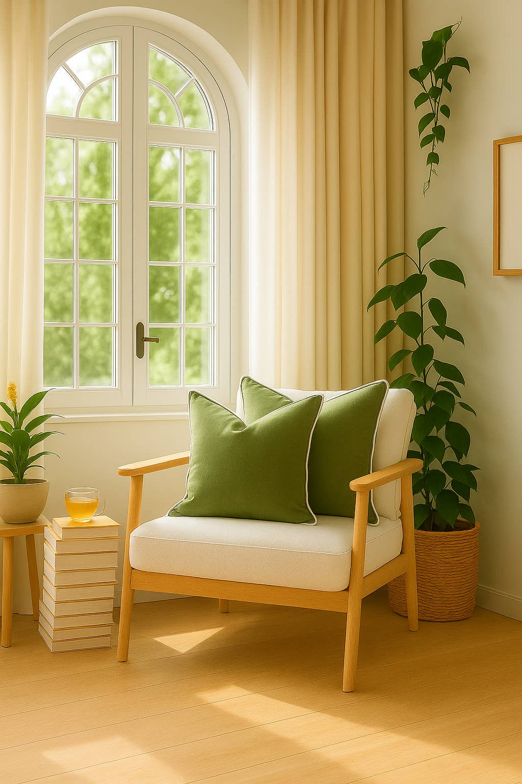 Mama and Tochter - Wholesale Throw pillow cover - Pure French Linen Cushion Cover with Piped Edge - Olive with White Piping