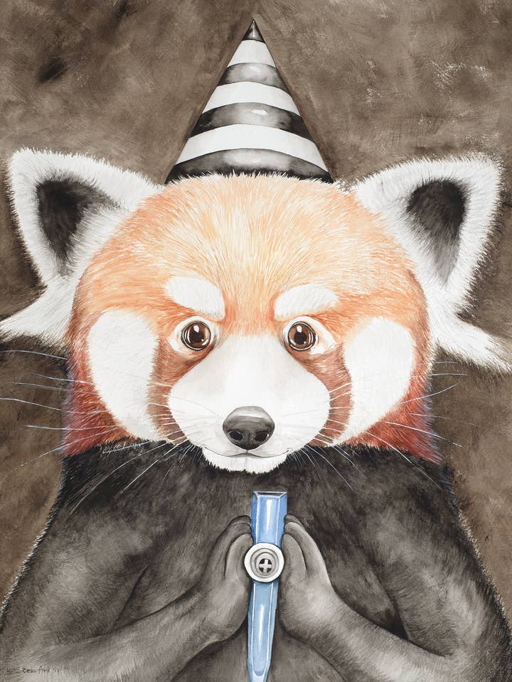 Impression Giclée de Panda Roux Masqué à partir d'une Peinture Aquarelle pour la vente par Katie Crawford Art