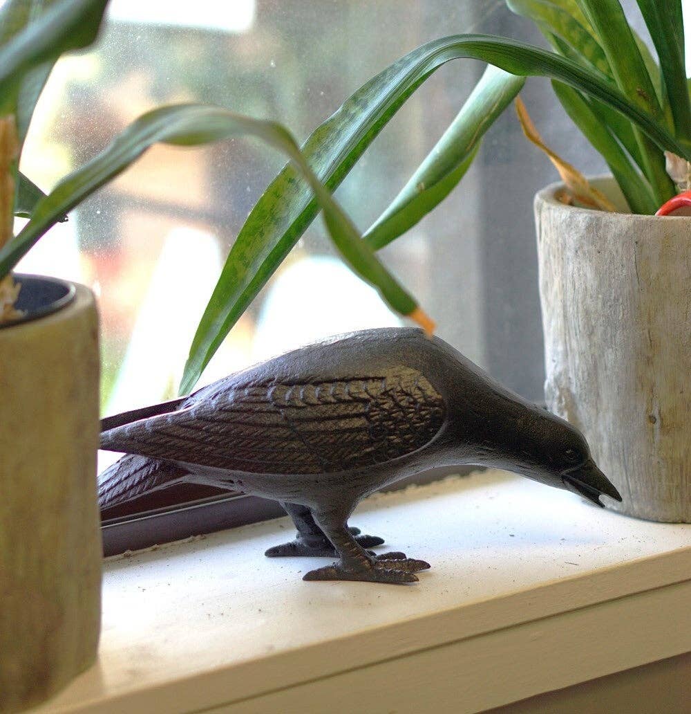 NACH - Wholesale Decorative Figurine - Cast Iron Crow, Head Down, Black4