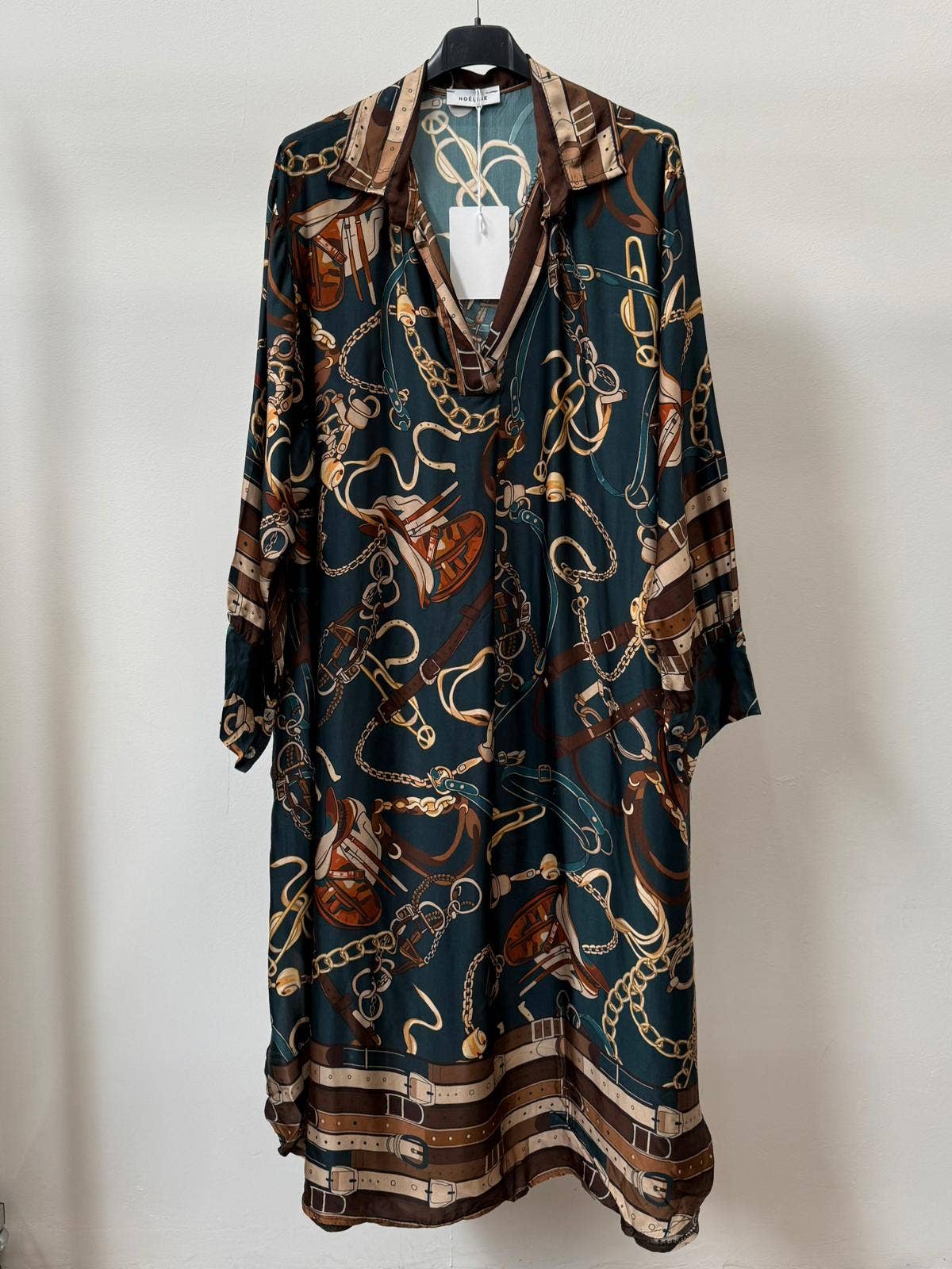 NOELINE - Vente Robe – femme - Robe satinée en viscose et soie 2309-SATIN FANTAISIE2