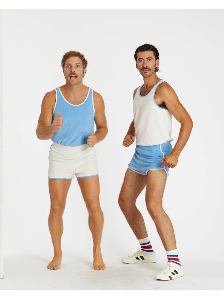 Hammies - Wholesale Tank Top - Men's - Men's Terry Tank (Blue Poppy/Cream)
