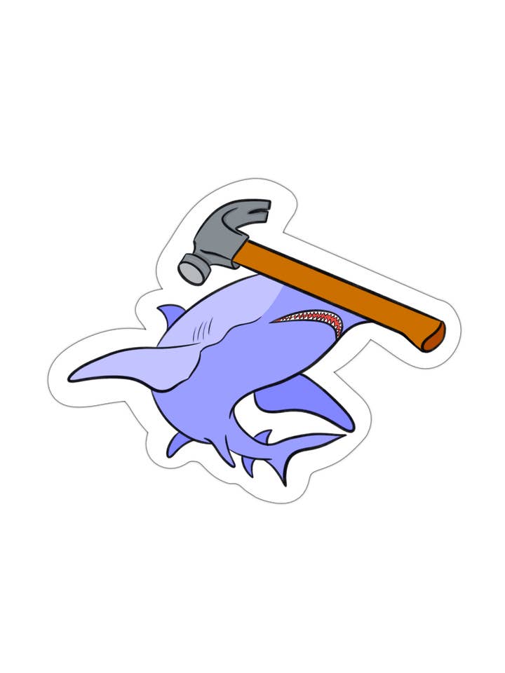 Hammerhai-Aufkleber für den Großhandel von Caroline Reece Designs