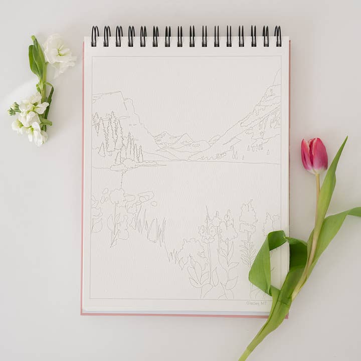 Bailey Rae Studio - Wholesale Display Book - National Parks Watercoloring Book-Outlines w/Video Tutorials16