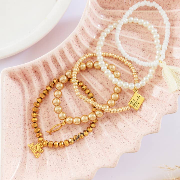 Bohemian Bracelets - Wholesale Jewelry Set - Handmade Beaded Bracelets Set - Faith 1