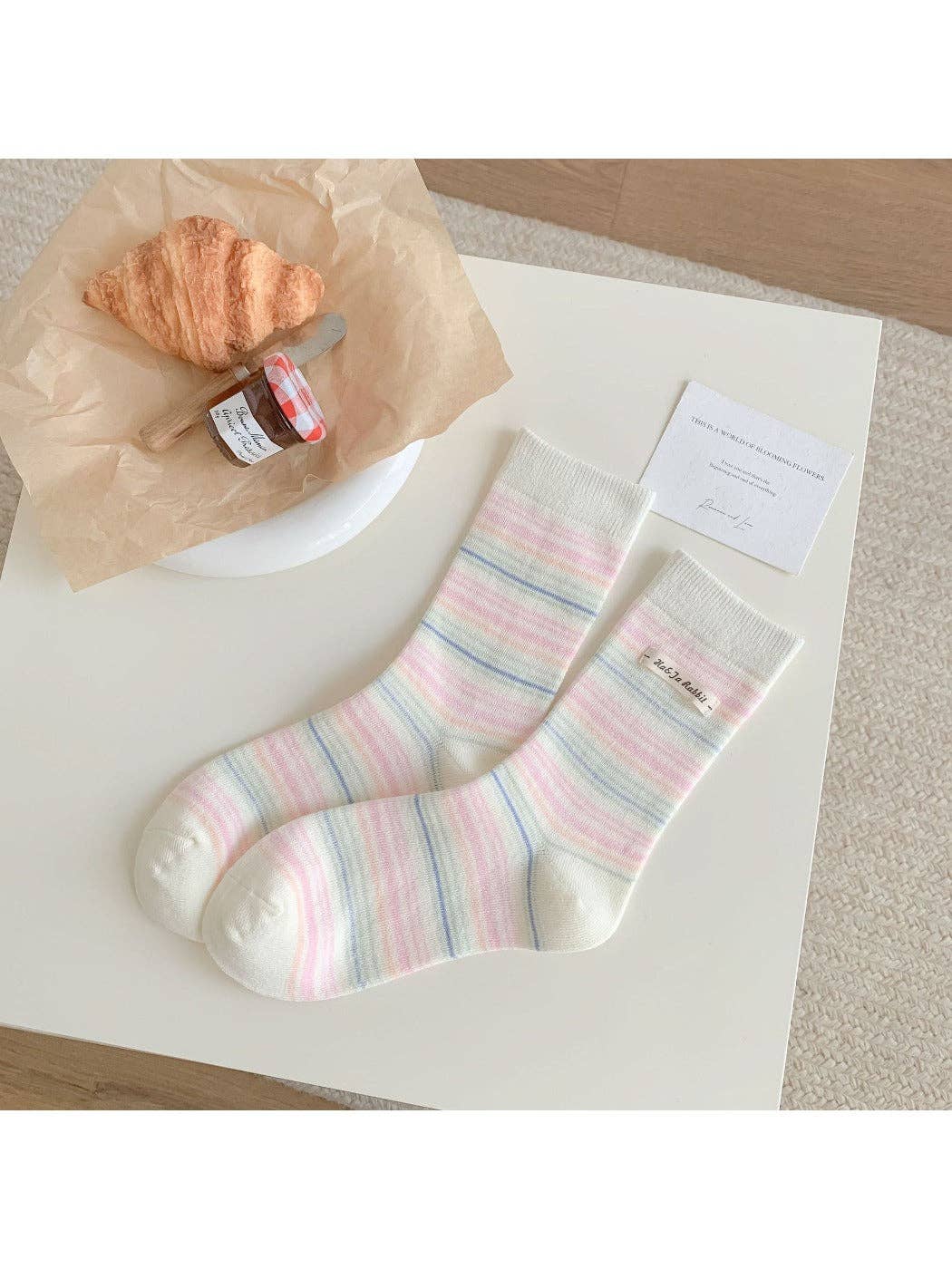 Funkyrel® Atzbranding Limited - Wholesale Socks - Women's - Rufia - Ice Cream Color Mid-Calf Socks2