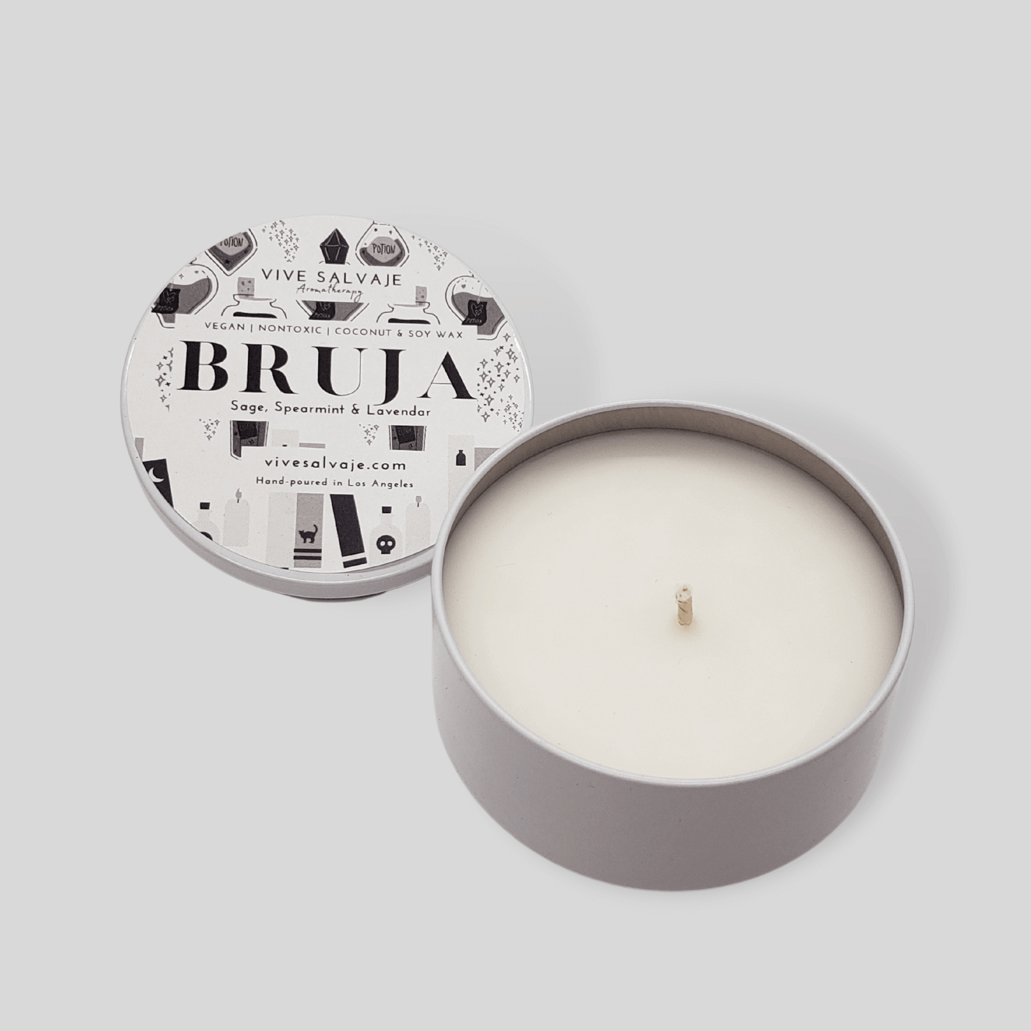 Vive Salvaje Aromatherapy - Wholesale Pot/gevulde kaars - Witchy Collection Bruja tinnen kaars1