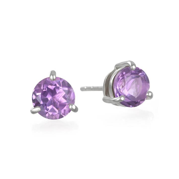 Amelia Rose Jewelry - Wholesale Stud/Post Earrings - Birthstone Earring-February Amethyst