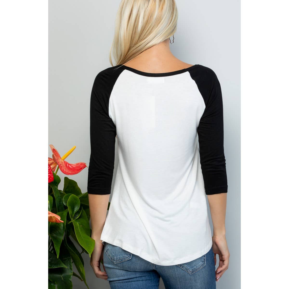 LA Soul – wholesale Tunika - Dam – Raglanskjorta Namaste Med Lotustryck - Baseball Design4