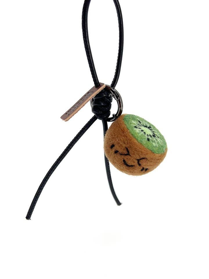 Mossi the Kiwi | Needle-Felted Wool Bag $ Keychain Charm for wholesale by Woobbi