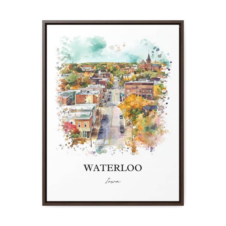 Premium Travel Art - Wholesale Art Print - Waterloo Iowa Wall Art, Black Hawk County Print, Iowa Watercolor Art, Waterloo IA Gift, Travel Print, Travel Poster, Housewarming Gift6