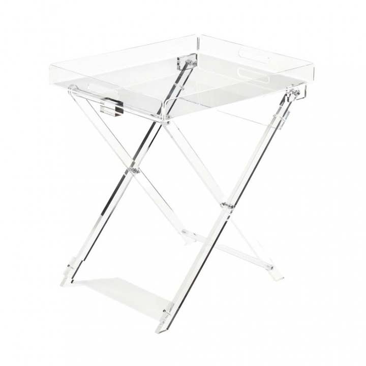 Acrylic tray on folding table 46x38x54cm for wholesale by AULICA
