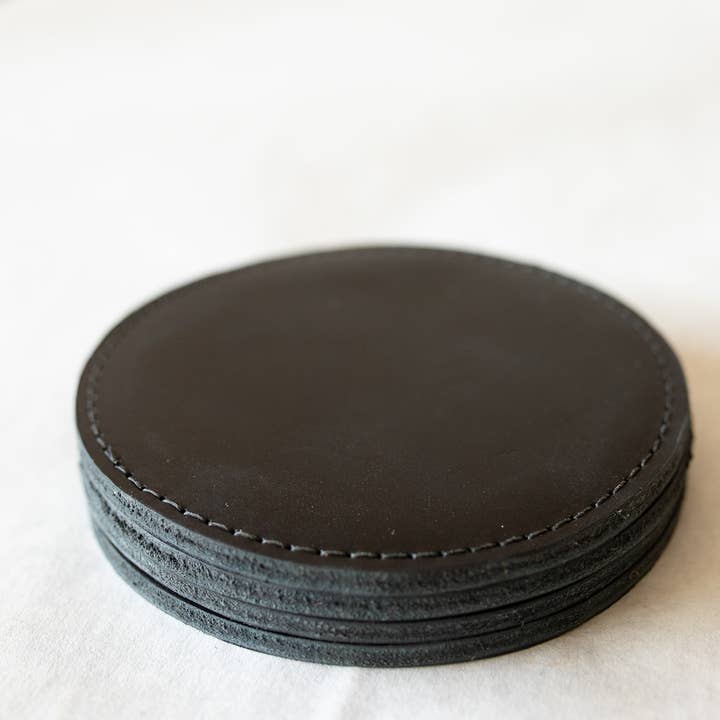 Lindy Leather - Wholesale Coasters - Leather Sewn Coaster Set2
