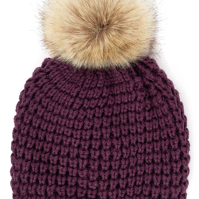 Hana - Wholesale Beanie - Women's - C.C Waffle Stitch Pattern Pom Beanie11