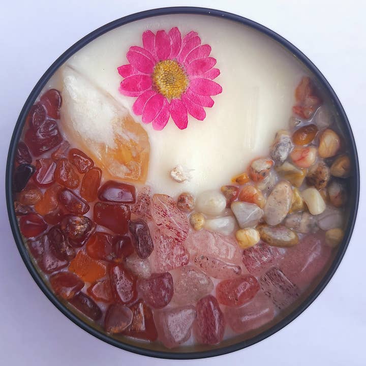 Ame-no-Uzume (Goddess of Mirth and Revelry) • 8oz Soy Crystal Candle for wholesale by Nymph & Satyr Co.