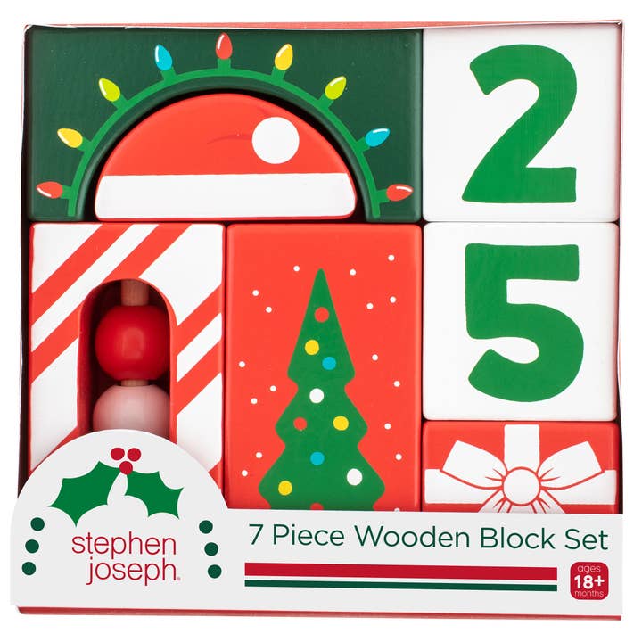 Holiday Wooden Block Sets for wholesale by Stephen Joseph Gifts
